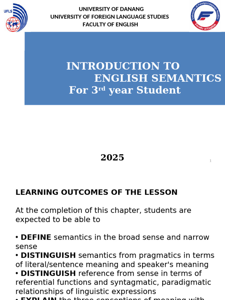 Introduction to English Semantics | PDF | Semantics | Linguistics