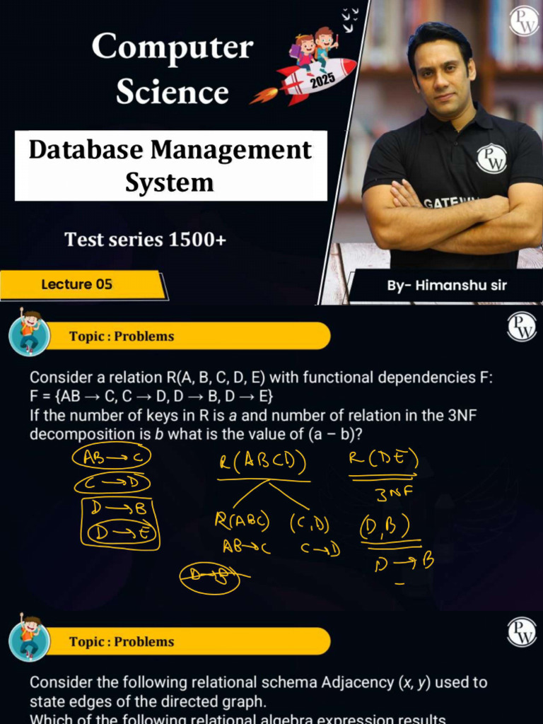 Database Management System 05 Class Notes | PDF