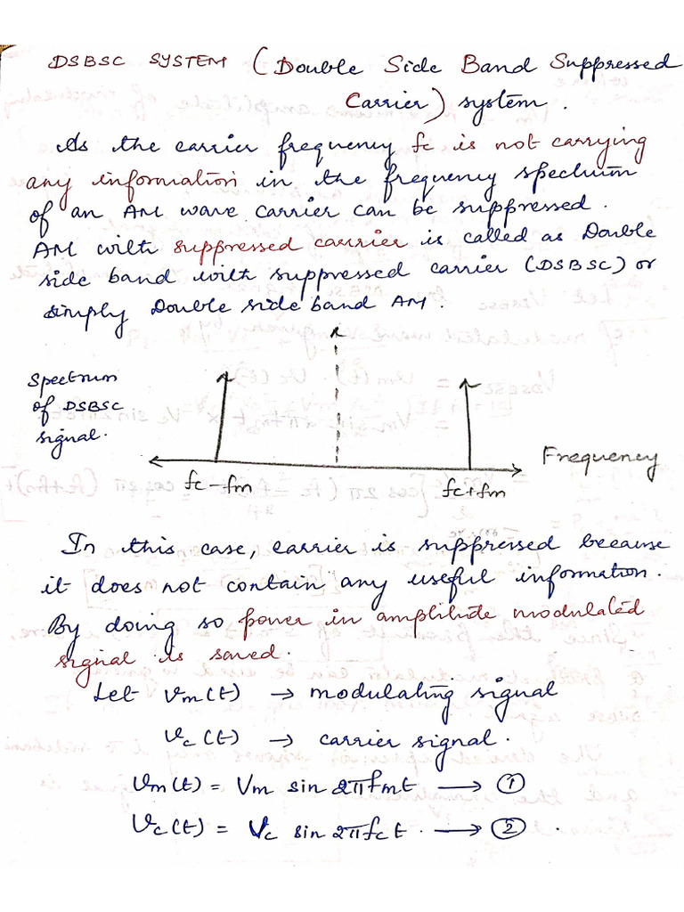 DSB SC - SSB - Mathematical Representation | PDF