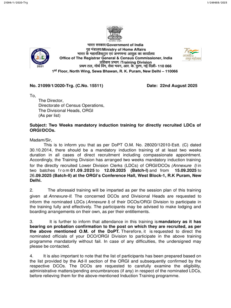Letter IndTrg of LDC 22082025 | PDF