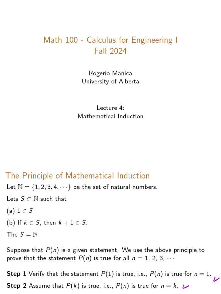 Lec 4 EA1 Induction Annotated | PDF | Syntax (Logic) | Logic