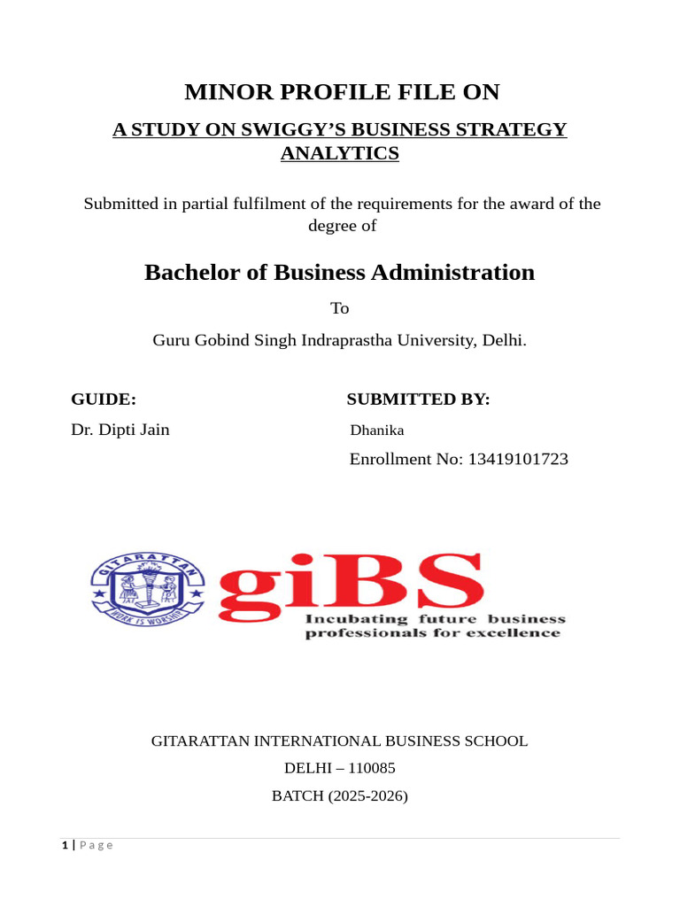 Minor Project File Sem 4 | PDF | Analytics | Strategic Management