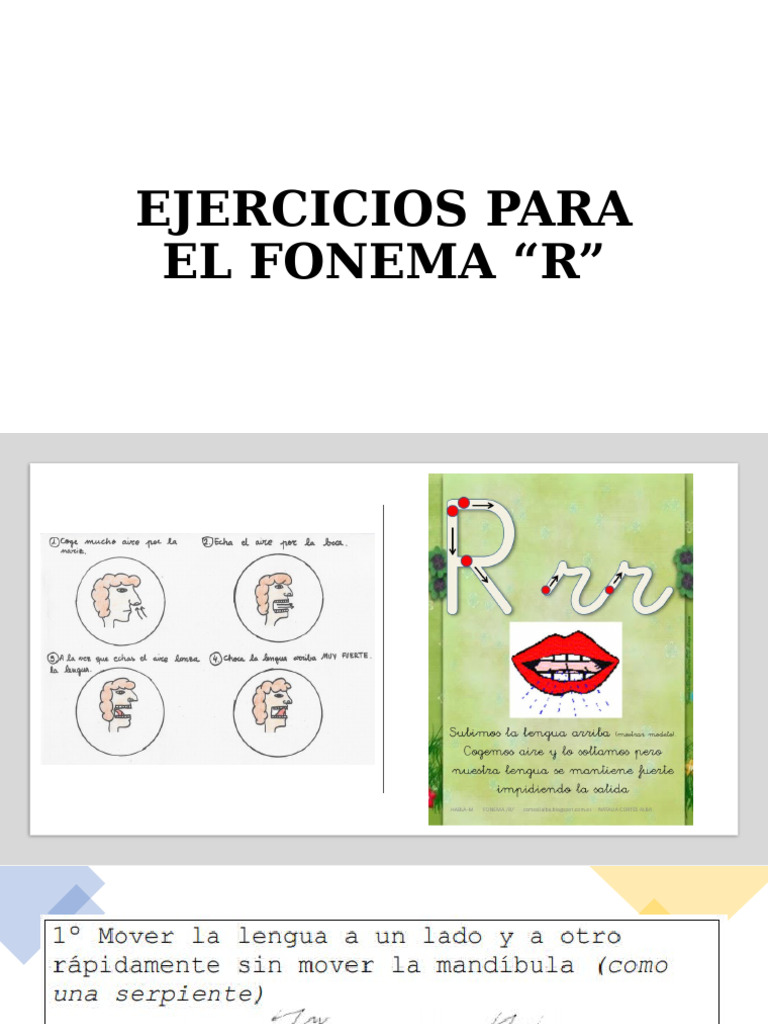 Ejercicios Divertidos para el Fonema "R" | PDF