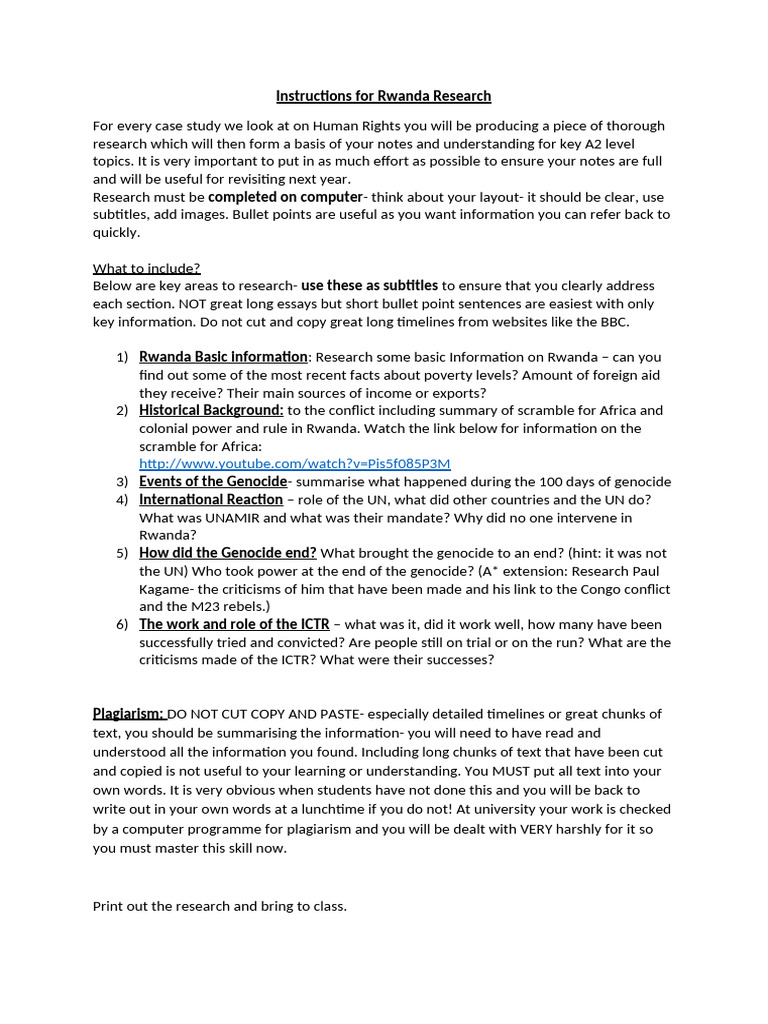 Rwanda Human Rights Research Guide | PDF