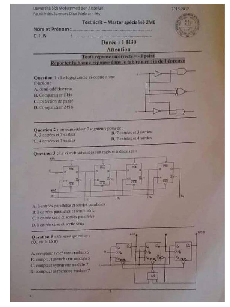 Concour 2ME 16-17 | PDF