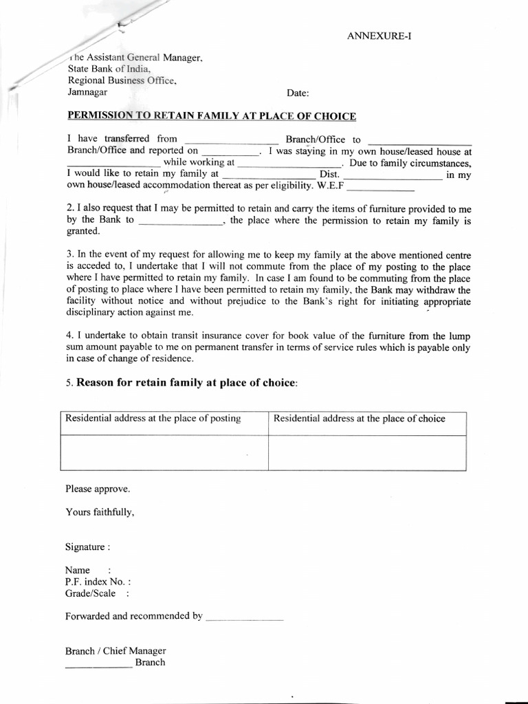 Family Retention Request Form | PDF