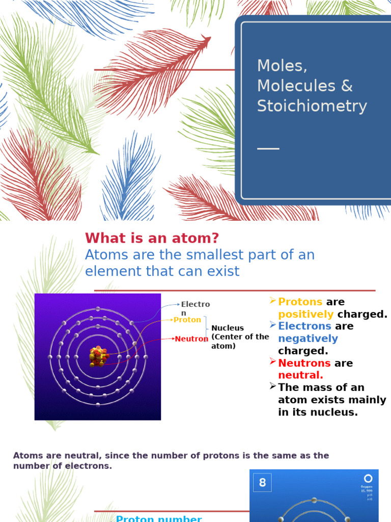 Moles, Molecules, and Stoichiometry Guide | PDF | Stoichiometry | Atoms