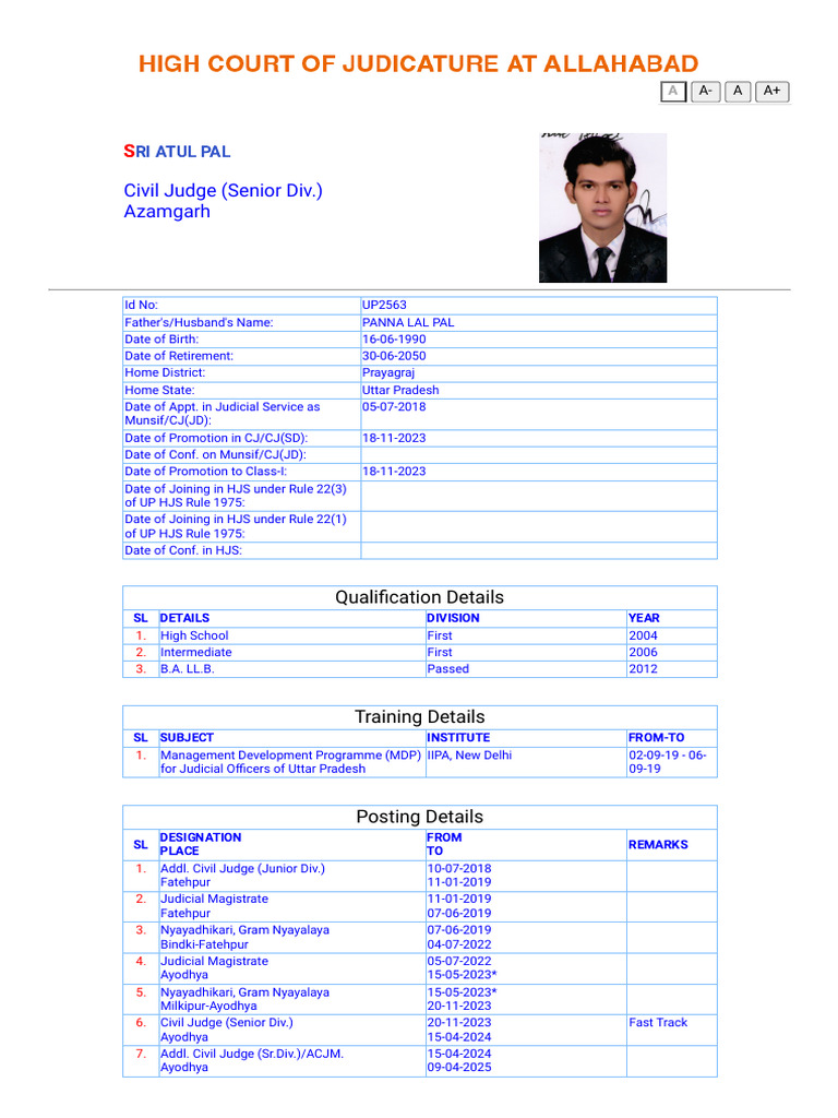 Atul Pal: Judicial Profile Overview | PDF | Chess Theory | Chess