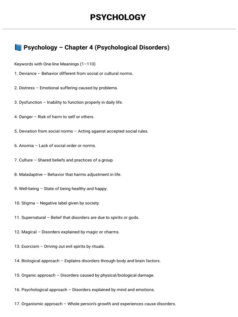 Overview of Psychological Disorders | PDF | Mental Disorder | Anxiety