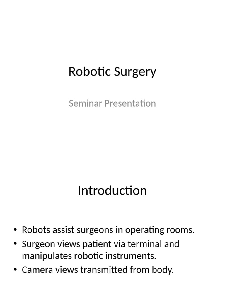 Advances in Robotic Surgery Systems | PDF | Clinical Medicine | Medical ...