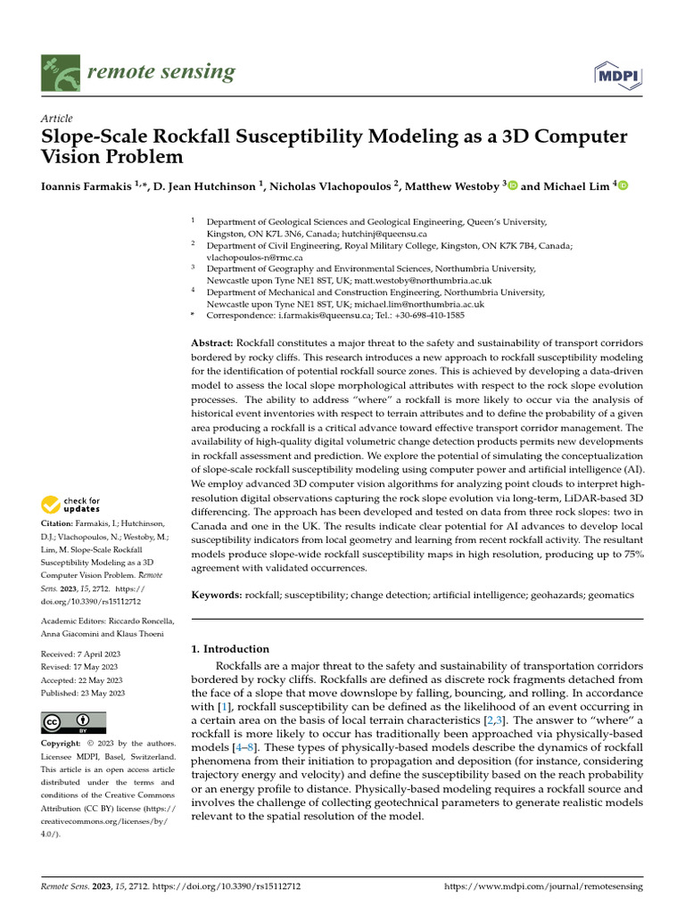 3D Rockfall Susceptibility Modeling | PDF | Image Segmentation ...