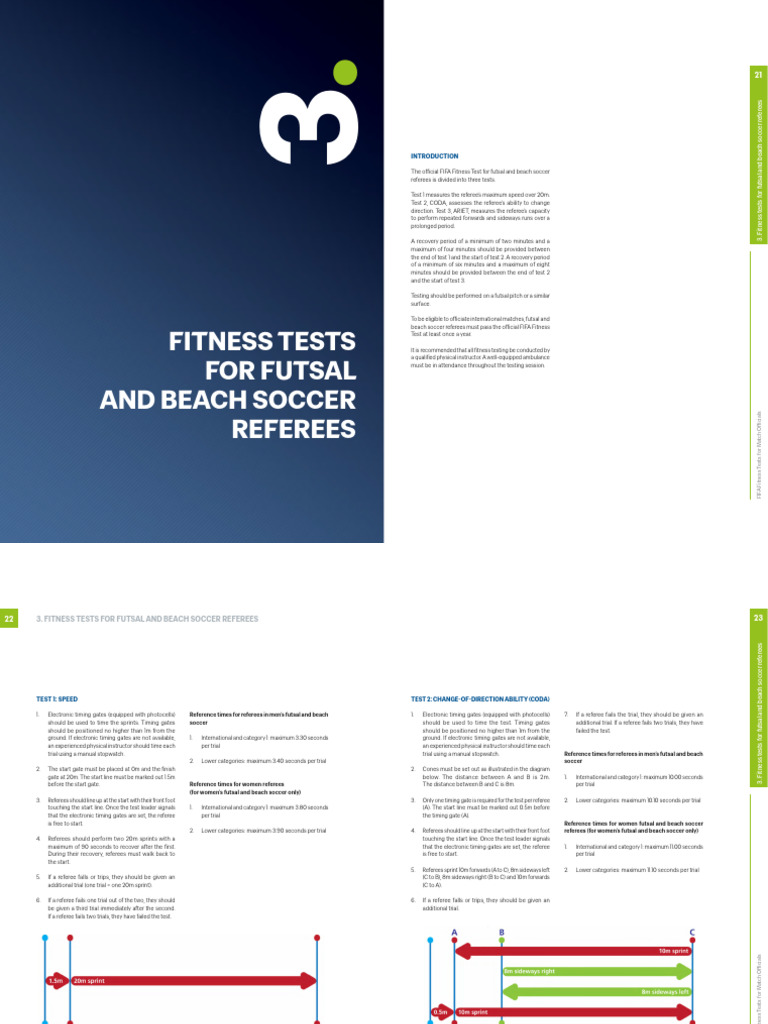 FIFA Fitness Tests for Futsal Referees | PDF | Association Football
