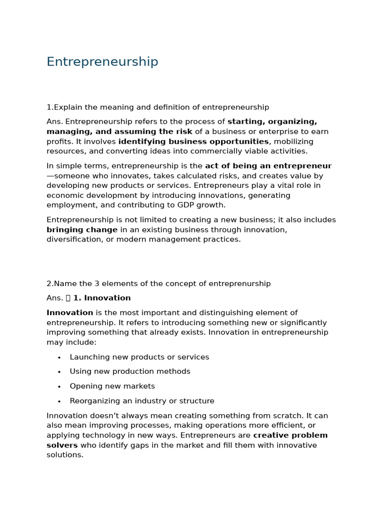 Understanding Entrepreneurship Basics | PDF | Entrepreneurship | Innovation