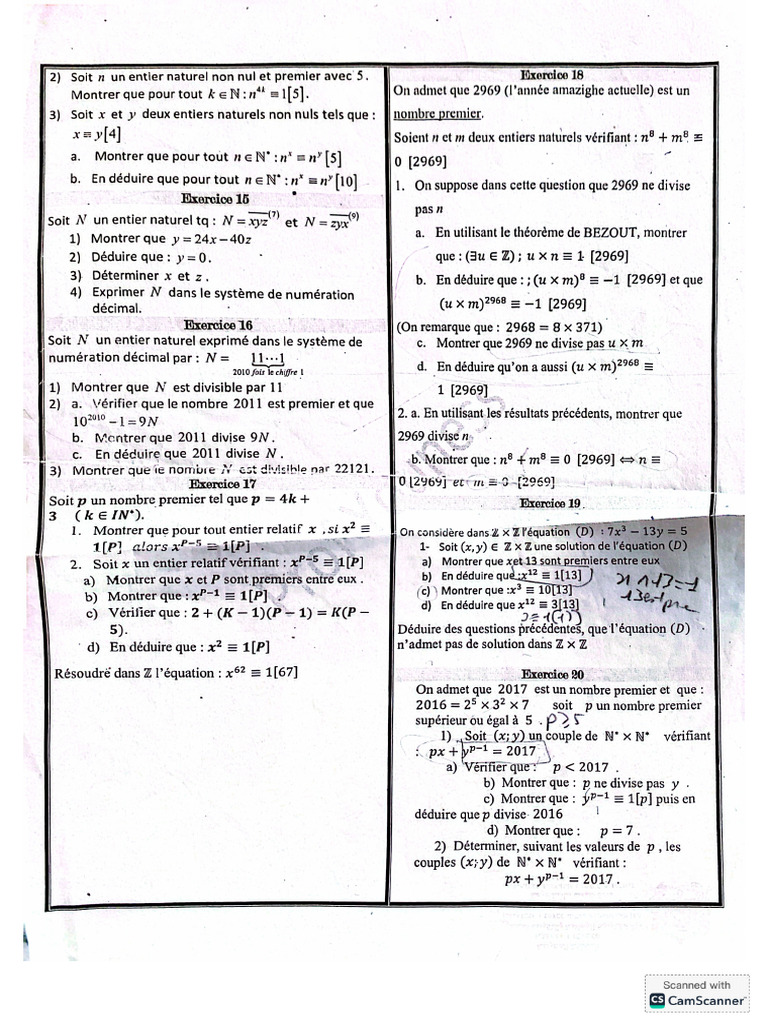 Exercice Mathématique 2bac SM | PDF