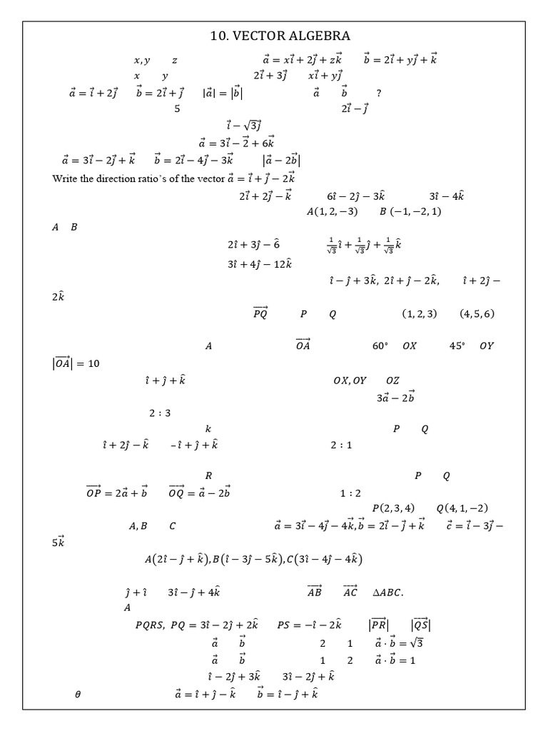 Vector Algebra Problems and Solutions | PDF | Euclidean Vector | Area