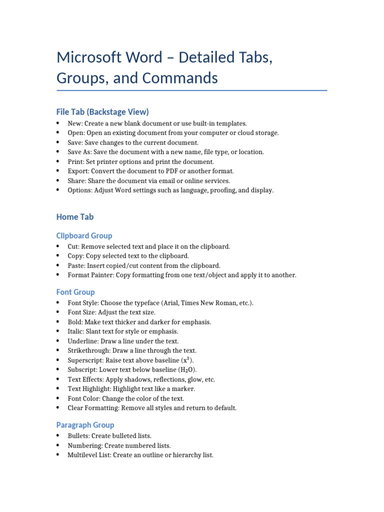 Microsoft Word Features Overview | PDF | Microsoft Word | Paragraph