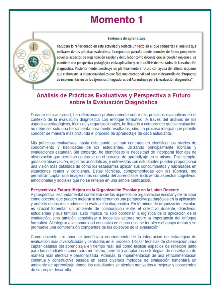 Mejora de la Evaluación Diagnóstica Educativa | PDF | Evaluación ...