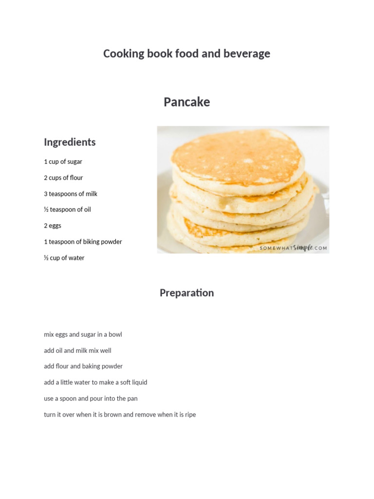 Easy Recipes for Pancakes and Cakes | PDF | Cakes | Milkshake