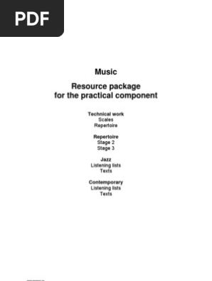 Music Resource Package For Practical Component Musical Instruments Educational Assessment