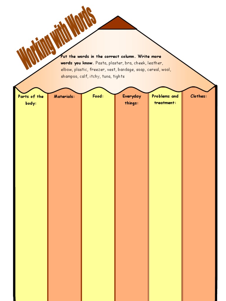 Word Categorization Exercise | PDF