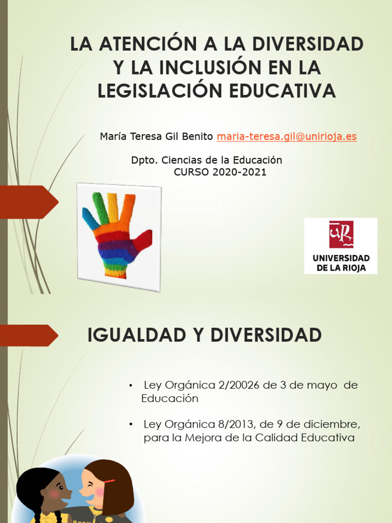 Inclusión y Diversidad en Educación | PDF | Inclusión (Educación ...