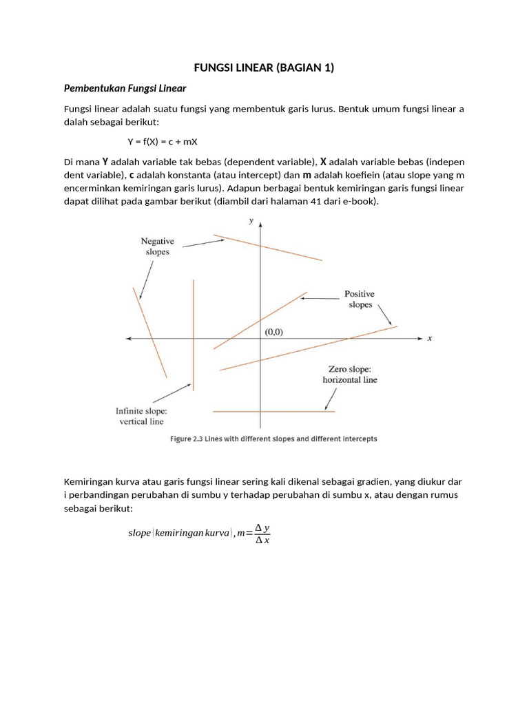 Memahami Fungsi Linear dan Aplikasinya | PDF
