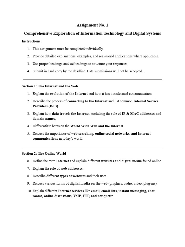 IT and Digital Systems Assignment Guide | PDF