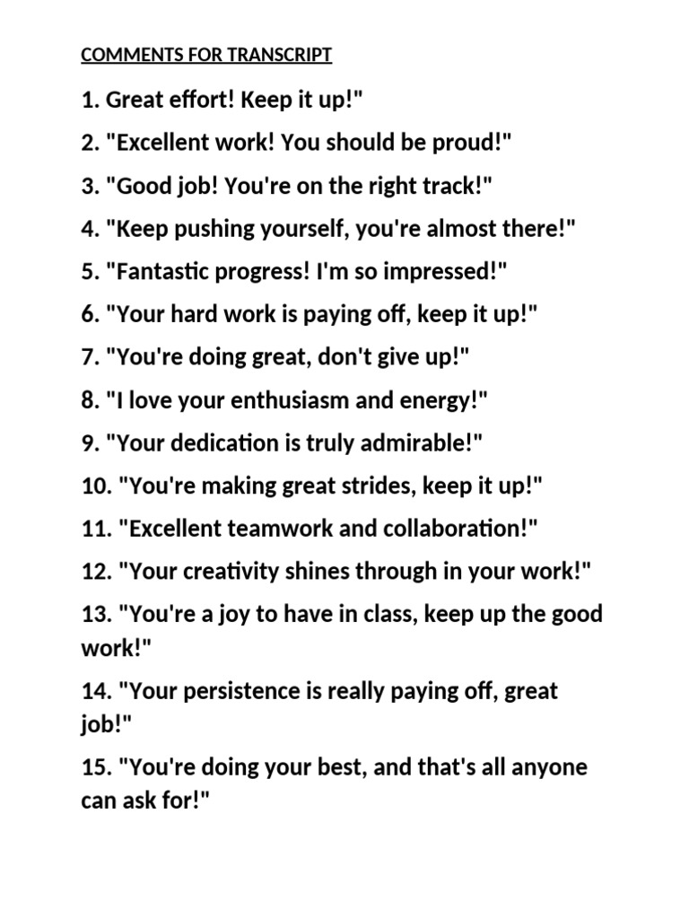 Positive Feedback and Encouragement Tips | PDF