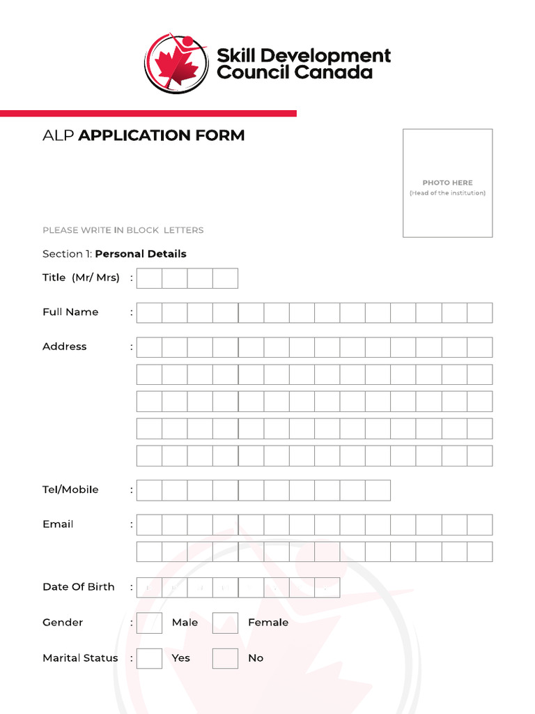 Alp Application Form | PDF