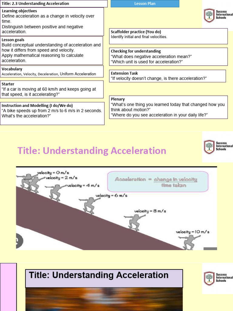 Chapter 2 Understanding Acceleration | PDF | Acceleration | Speed