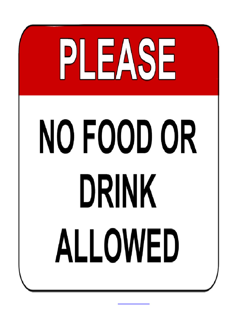 Free Printable No Food or Drink Signs | PDF