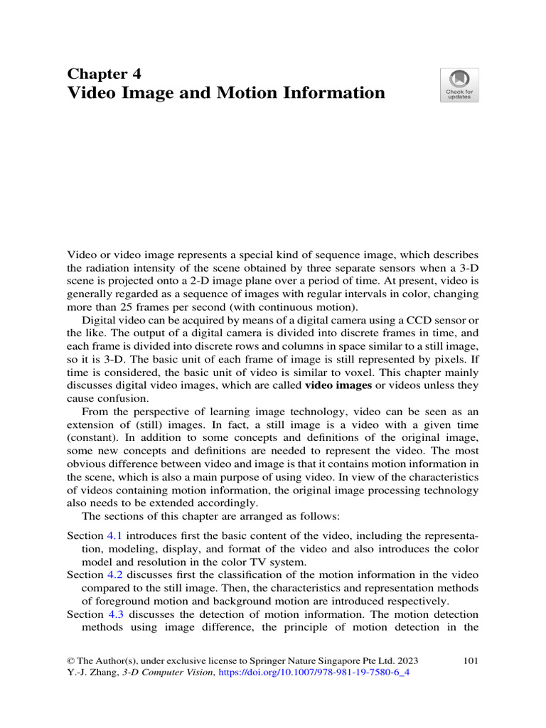 Motion Detection in Digital Video | PDF | Video | Image Resolution