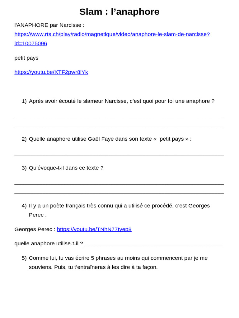 Comprendre l'anaphore en slam | PDF