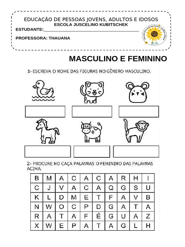 Atividades de Gênero para o 2º Ano | PDF