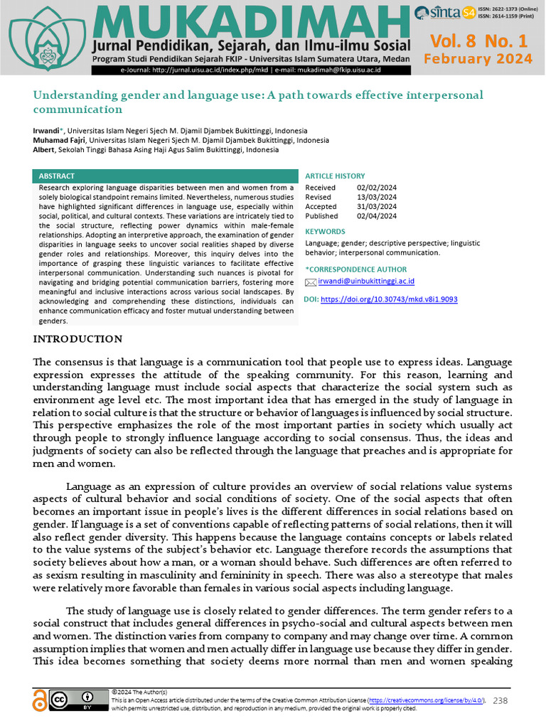 Gender Differences in Language Use | PDF | Communication | Gender