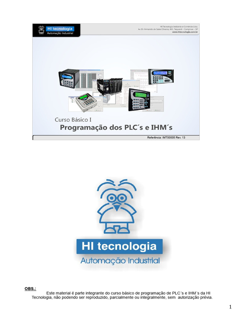 Curso de Programação de PLC e IHM | PDF | Controlador lógico ...