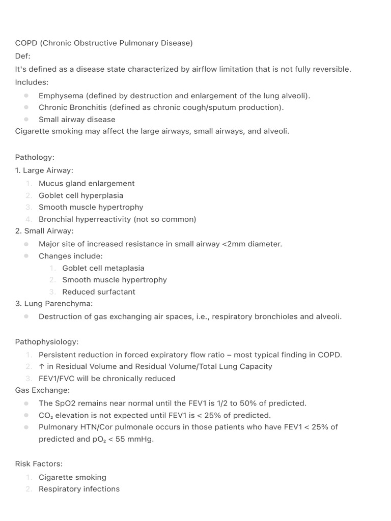 COPD Overview: Symptoms, Risks, and Management | PDF | Chronic ...