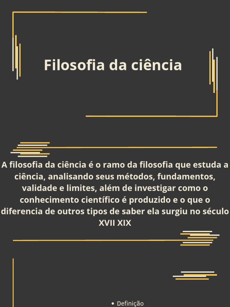 Filosofia da Ciência: Métodos e Importância | PDF