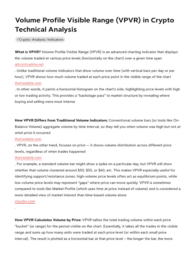 Volume Profile Visible Range (VPVR) in Crypto Technical Analysis | PDF |  Day Trading | Market Trend