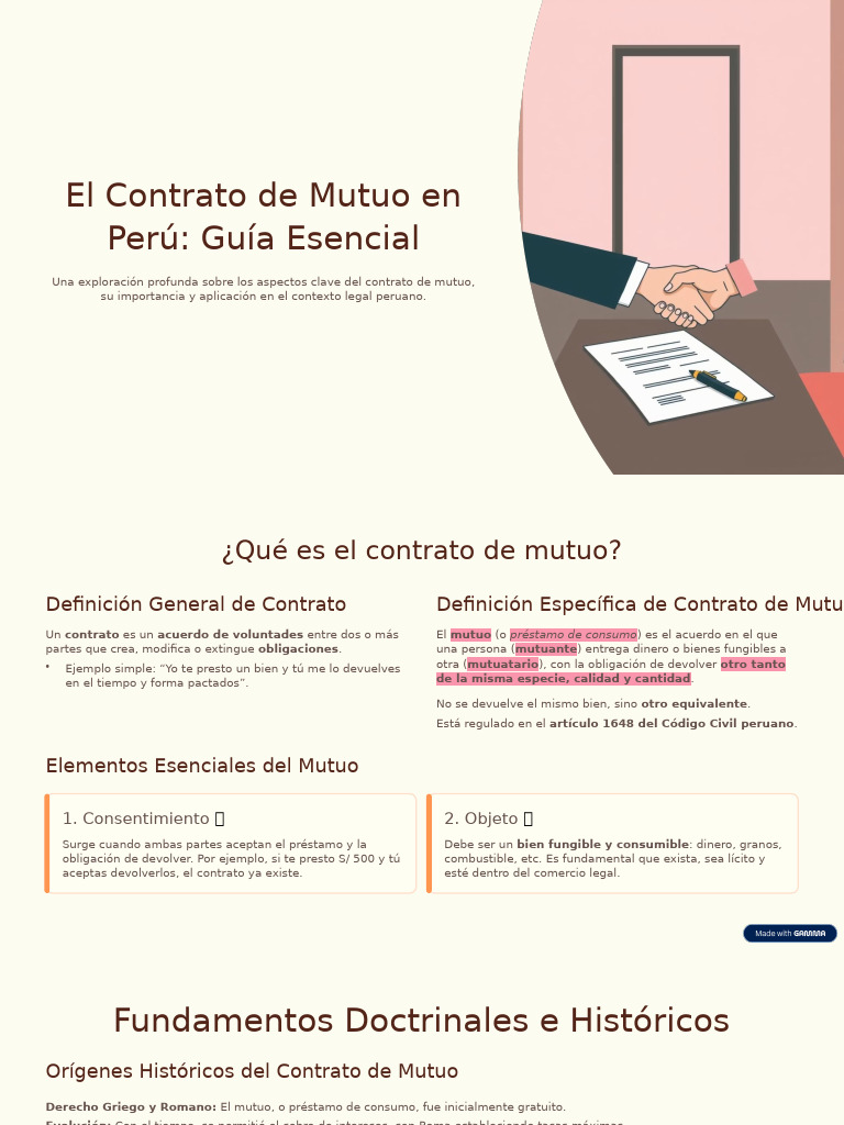 Guía del Contrato de Mutuo en Perú | PDF | Derecho privado | Justicia