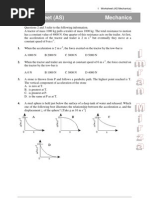 Worksheet 01 Mechanics