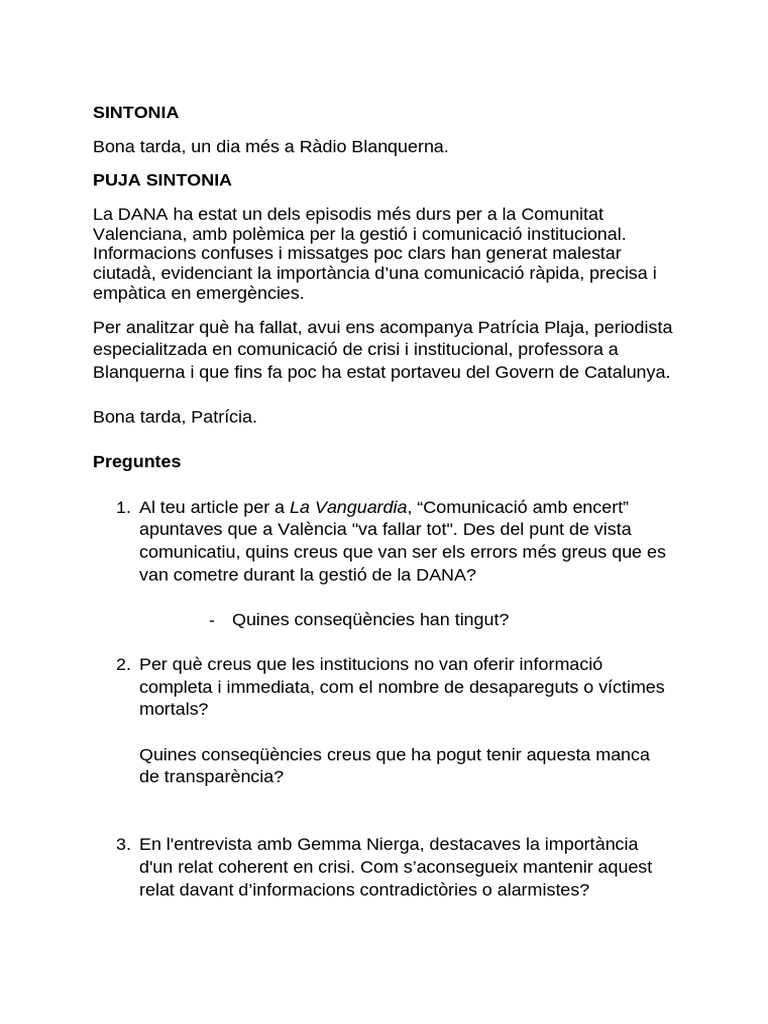 Entrevista Radiofònica | PDF