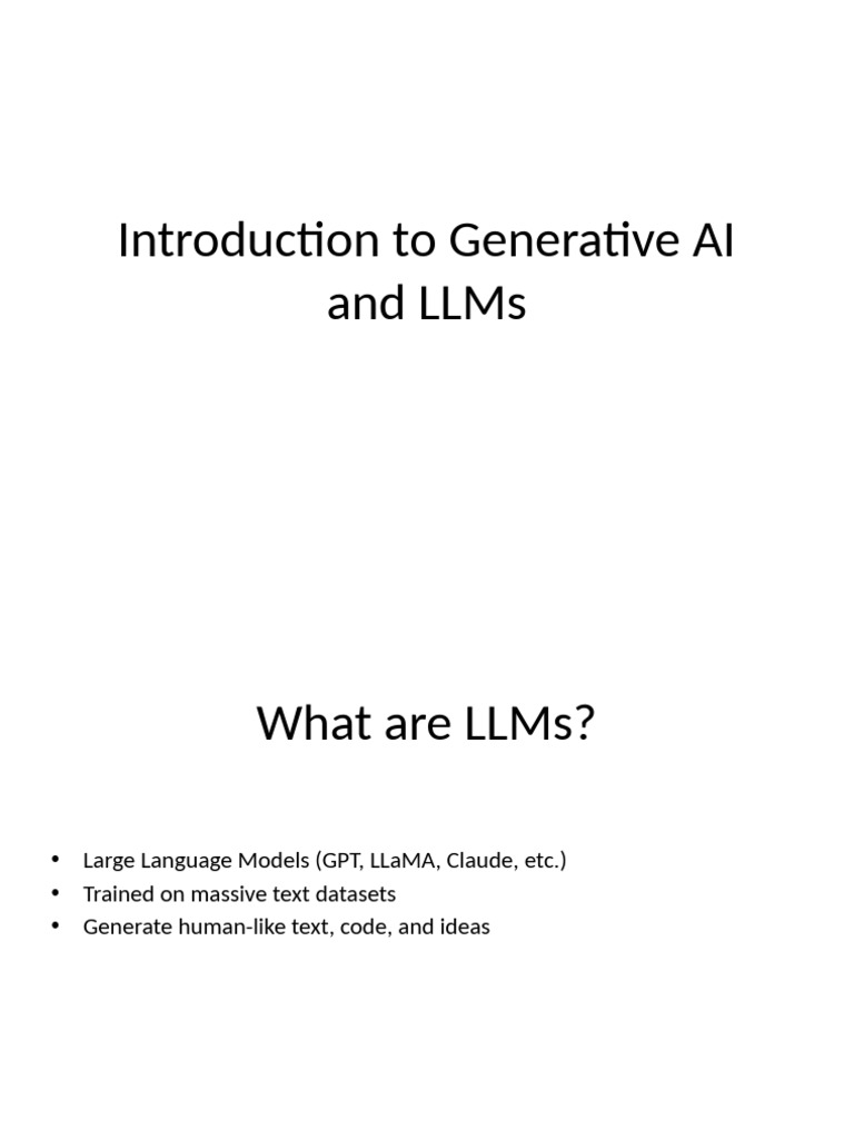 Overview of Generative AI and LLMs | PDF