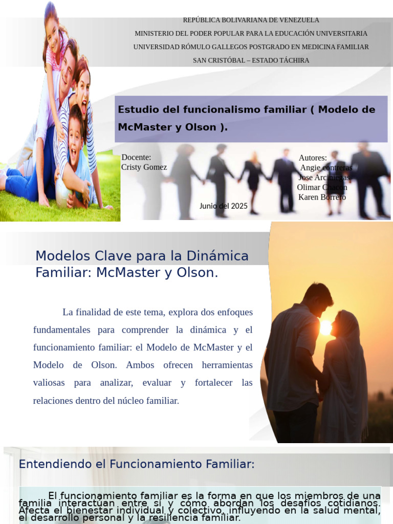 Modelos McMaster y Olson en Dinámica Familiar | PDF | Las emociones ...
