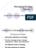 Managing Strategy Session 1: Introduction To Strategic Management