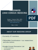 Tngenweb 1940 Census Indexing: Taneya Y. Koonce, MSLS, MPH Tngenweb State Coordinator