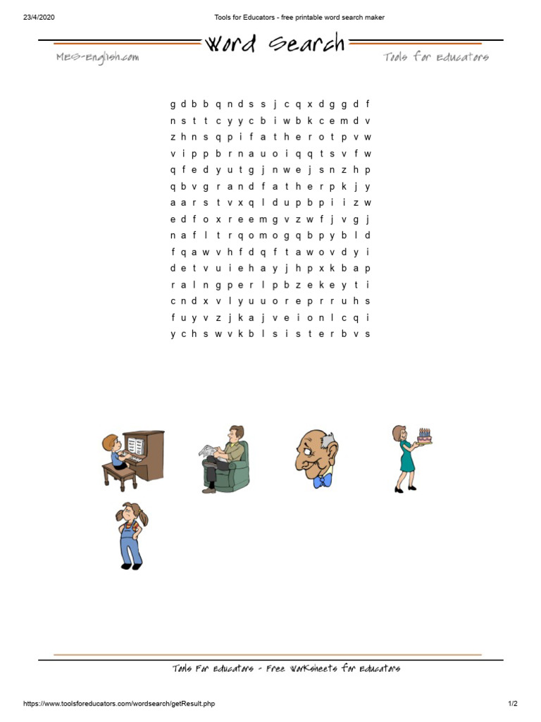 Tools For Educators - Free Printable Word Search Maker | PDF