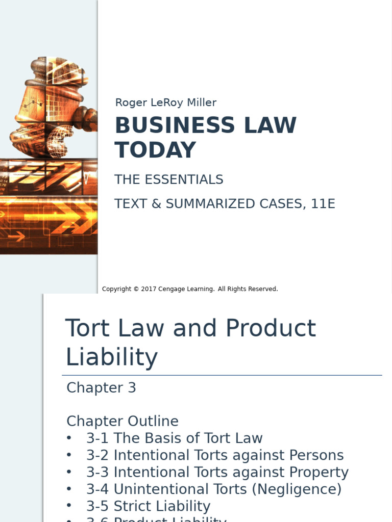 Tort Law and Product Liability Overview | PDF | Negligence | Tort