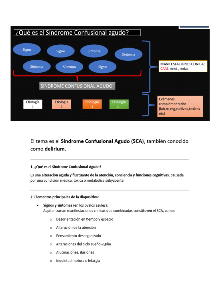 Síndrome Confusional Agudo: Causas y Diagnóstico | PDF