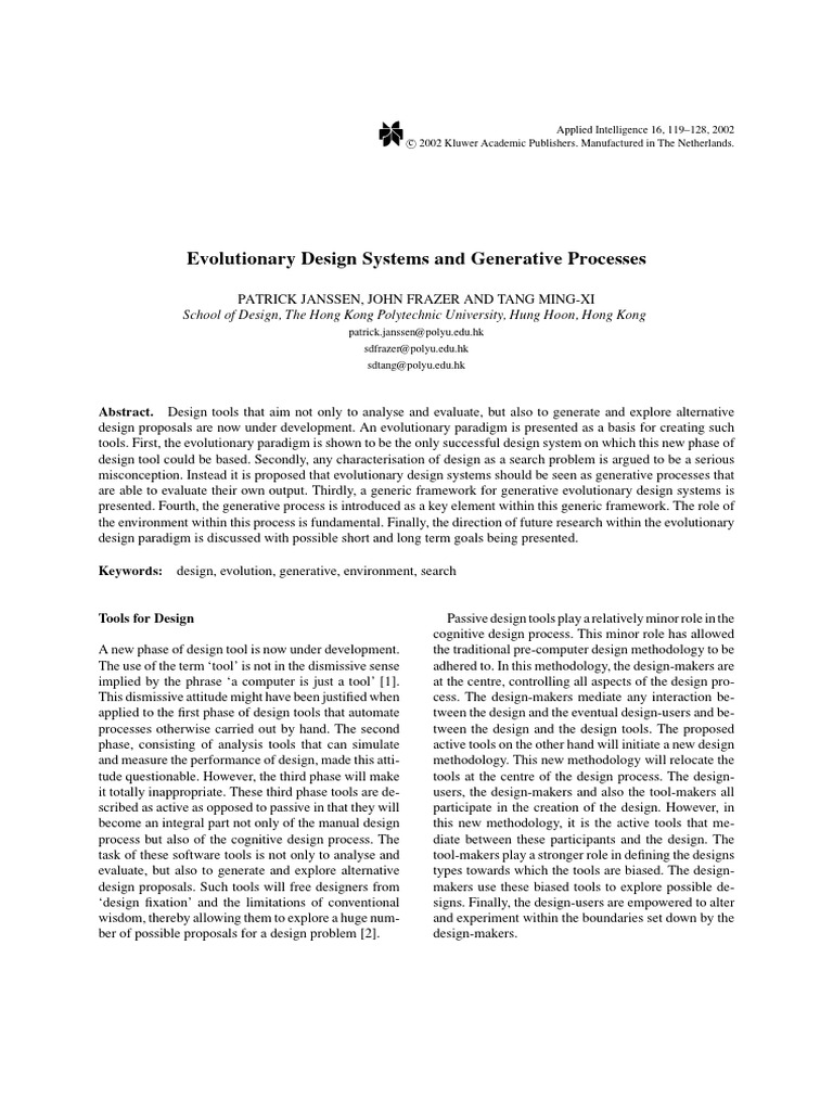 Generative Evolutionary Design Systems | PDF | Evolution | Natural ...